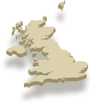 United Kingdom flag and landmarks